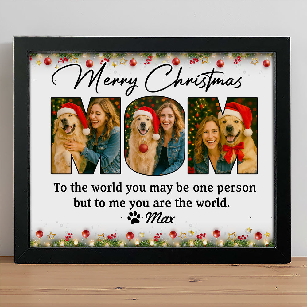 Custom Dog Photo Merry Christmas Picture Frame For Dog Mom CH07 896438