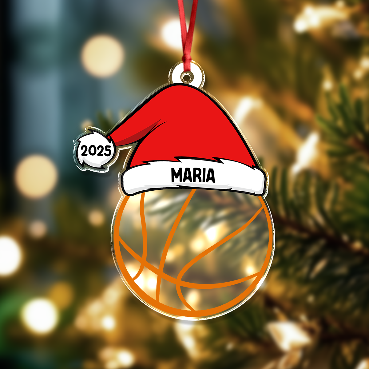 Personalised Baseball Volleyball Sports with Santa Hat Christmas Ornament LM32 893987