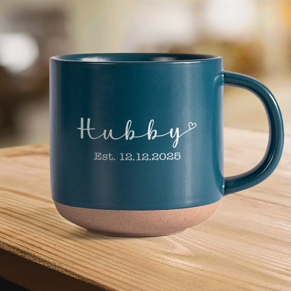 Personalized Hubby Wifey Couple Gift Pottery Mug HA75 898916