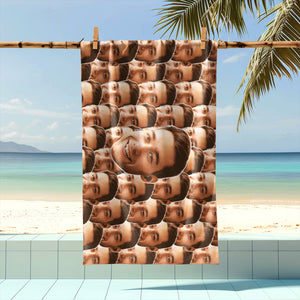 Custom Funny Face Photo Beach Towel Summer Party Gift CH07 895796