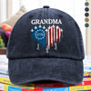 Custom Name American Grandma Washed Denim Baseball Cap CH07 910550