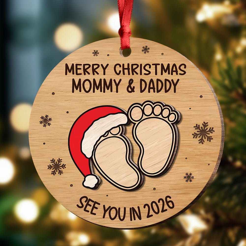 Christmas Baby Shower - Personalized Wood Ornament Gifts For New Moms, New Dads, New Parents CH07 899282