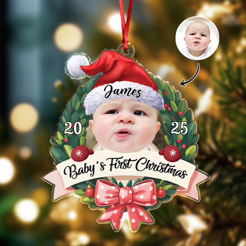 Custom Photo Baby's First Christmas Acrylic Ornament New Born Gift HA75 897484