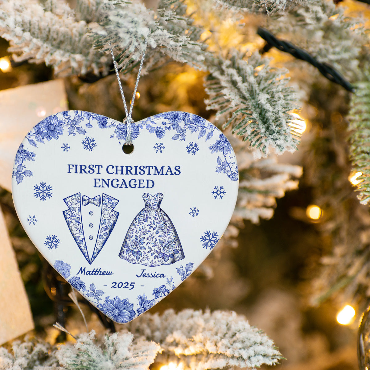 First Chirstmas As a Mr Mrs Personalized Heart Ceramic Ornament Christmas For Husband Wife CH07 899294