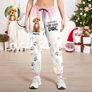 Custom Photo Just A Girl Who Loves Dogs Personalized Sweatpants TH10 894955