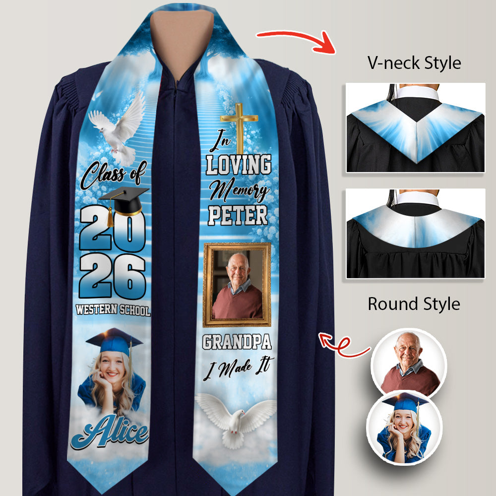 Custom Photo Class Of 2026 I'm Always With You Graduation Stole CH07 910254