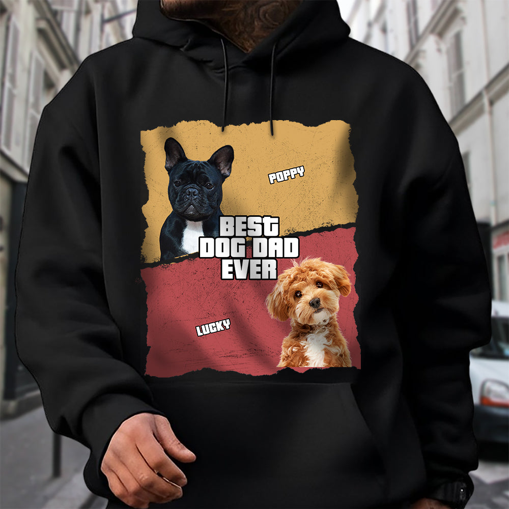 Custom Photo Best Dog Dad Ever Personalized Dark Shirt CH07 895922