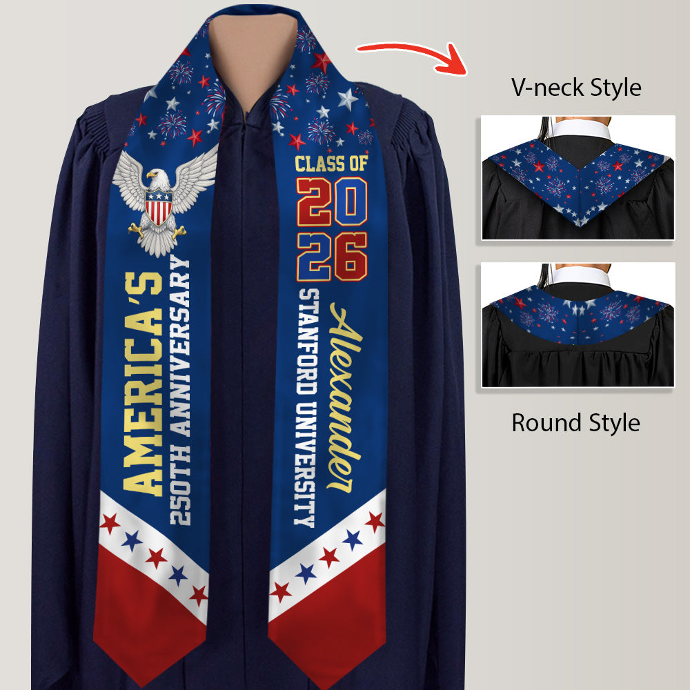 Graduating in America’s 250th Anniversary Stoles Personalized Class of 2026 Sash CH07 910316