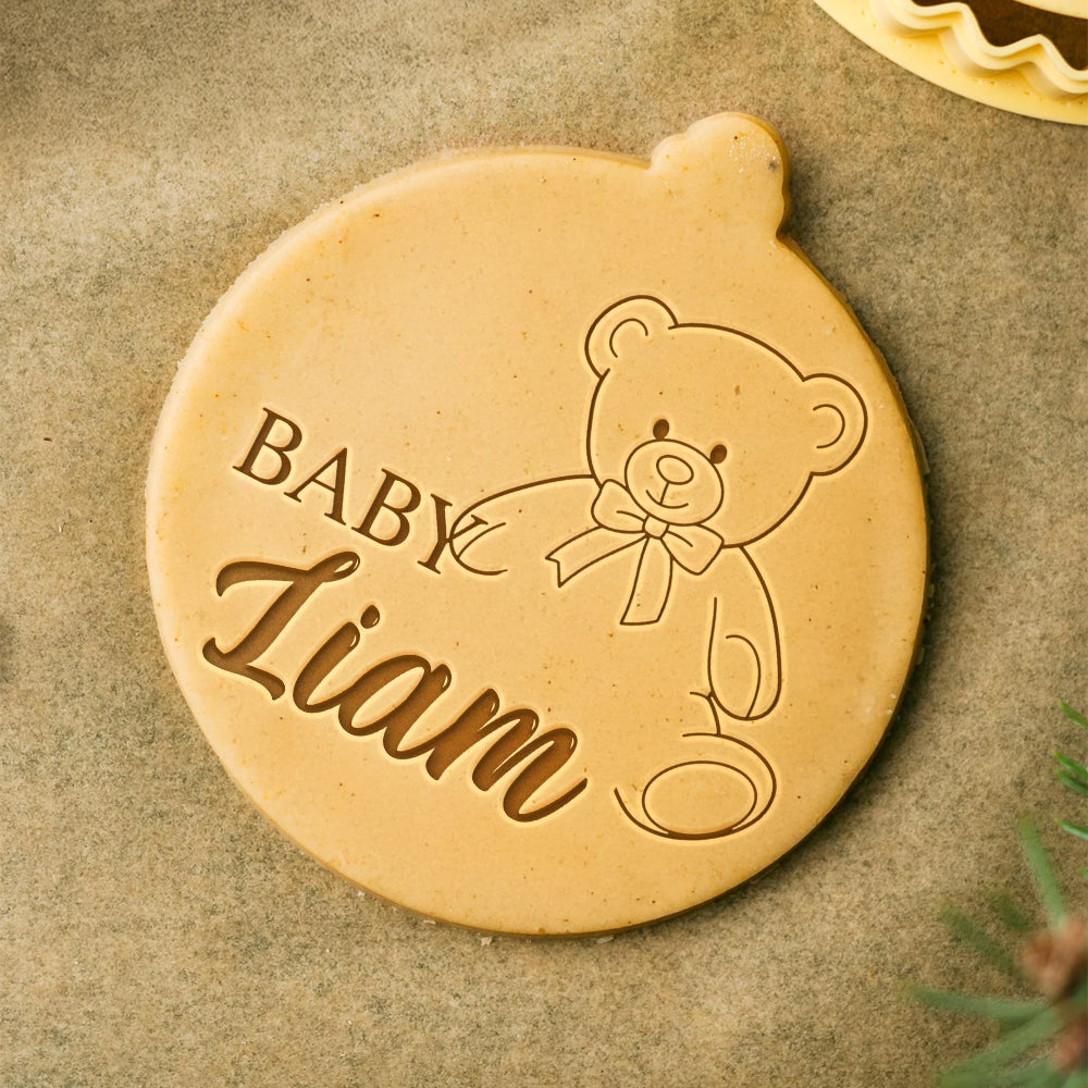 Custom Baby Name With Teddy Bear Cookie Stamp Gift For Family LM32 897431