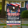 Custom Family Name USA 250 Years Of Freedom Garden Flag LM32 897963