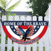 Custom Family Name Home Of The Brave Patriotic Eagle Non-Pleated Fan Flag HO82 901942