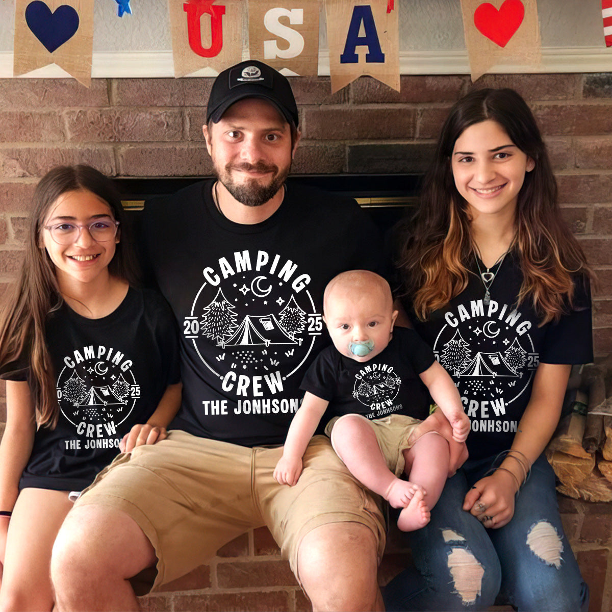 Custom Family Camping Crew Shirts 2025 - Matching Family Dark Shirts LM32 895975