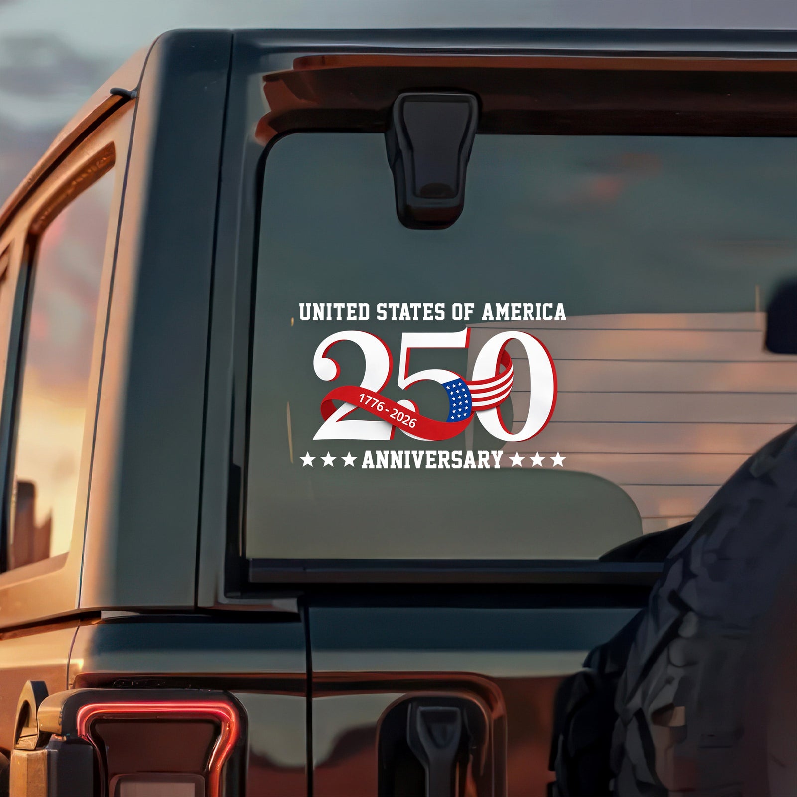 United States of America 1776 2026 Car Window Decal Sticker 250 Years Patriotic Gift Decor CH07 910128