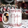 Custom Name Dog Cat Line Art Toile De Jouy Style Print Full Mug LM32 895013