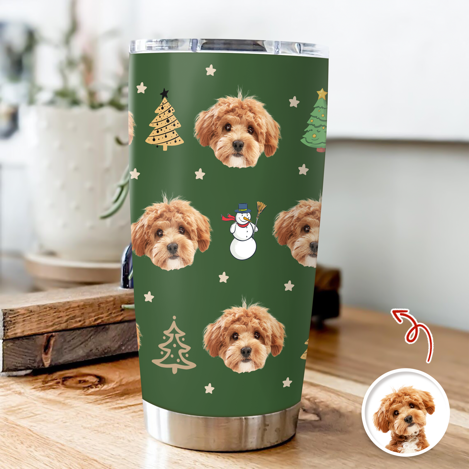 Custom Photo Christmas - Personalized Fat Tumbler Gift for Dog Cat Lovers TH10 894425