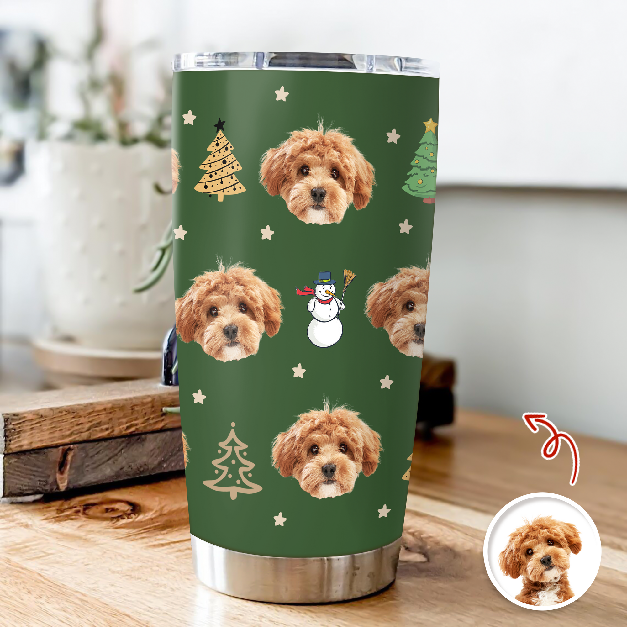 Custom Photo Christmas - Personalized Fat Tumbler Gift for Dog Cat Lovers TH10 894425