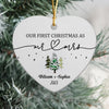 Our First Christmas As Mr and Mrs Couple Heart Shaped Ceramic Ornament LM32 895717
