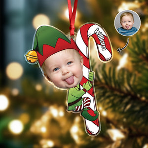 Custom Photo Baby Elf Personalized Christmas Acrylic Ornament HA75 898250