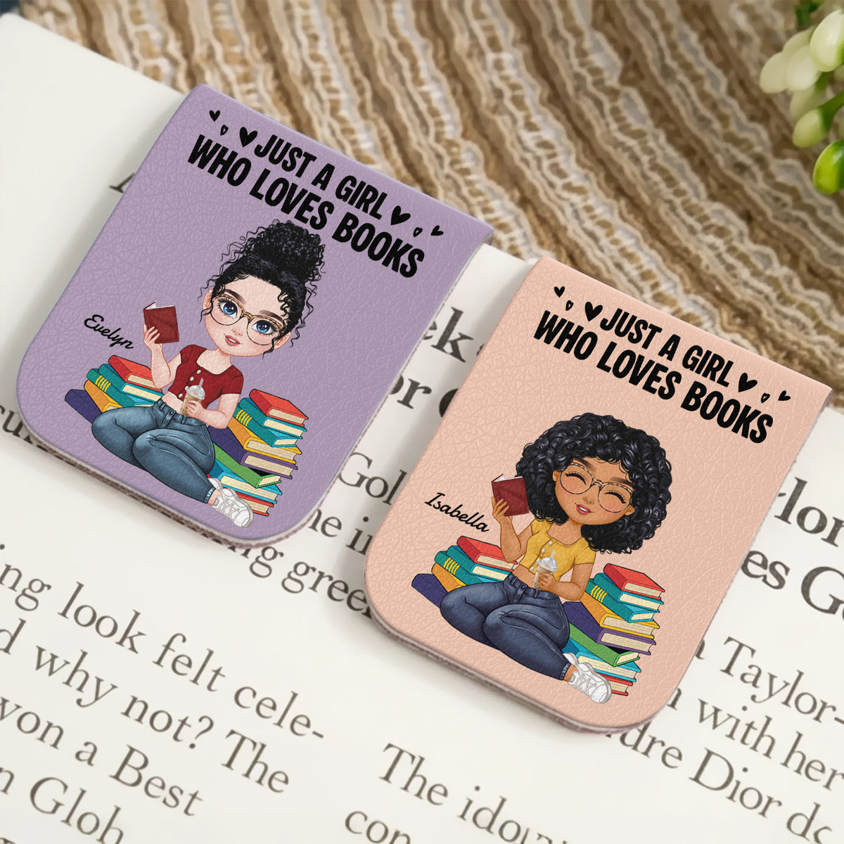 Just A Girl Who Love Books Personalized Magnetic Leather Bookmark gift for Book Lovers CH07 899524