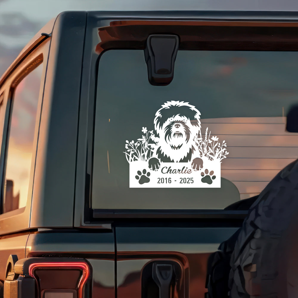 Custom Dog Breed And Name Memorial Car Window Decal Sticker TH10 898507