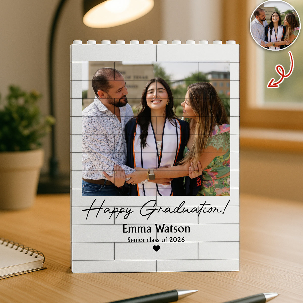 Custom Photo Senior Class Of 2026 Building Brick Blocks Gift for Graduates TH10 898855