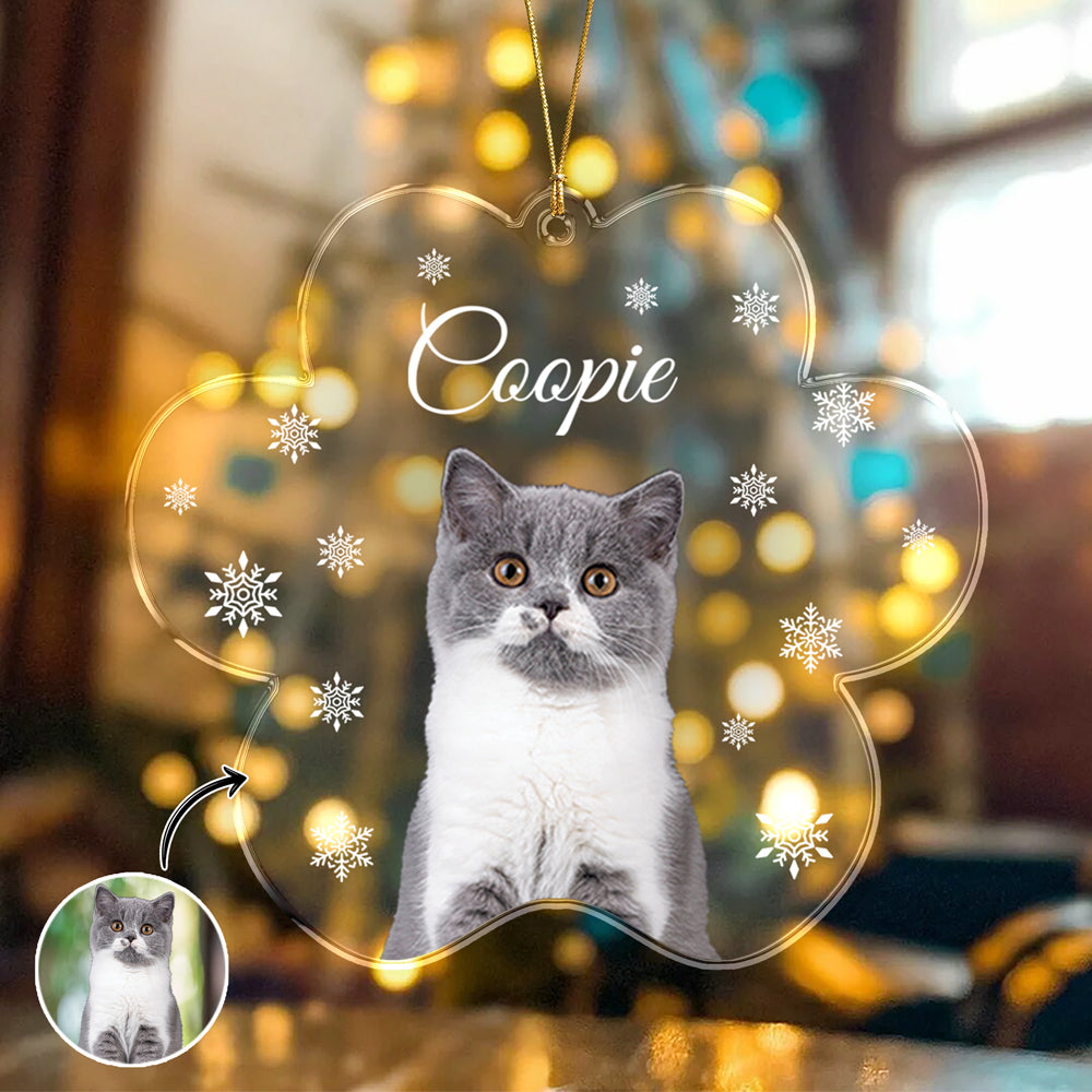 Custom Photo Cat Paw Shaped Acrylic Ornament For Christmas HA75 897264