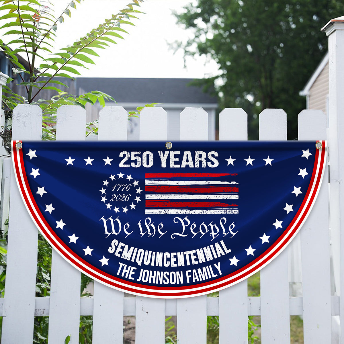 Custom Family Name We The People America 250 Years Non-Pleated Fan Flag CH07 910240