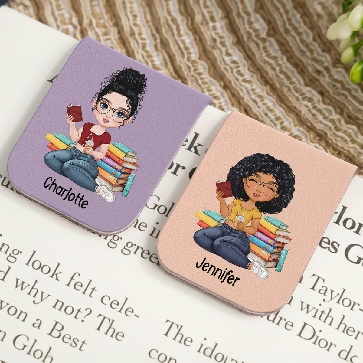 Custom Name Personalized Magnetic Leather Bookmark gift for Book Lovers CH07 899532