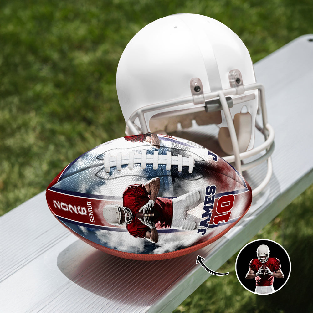 Custom Photo Senior Graduation Football Player Football Ball Gift For Sports Lover CH07 899890