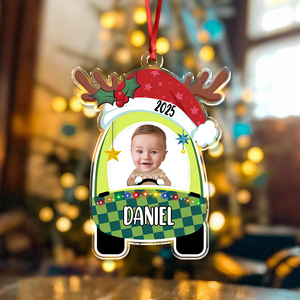 Custom Photo Cute Baby First Christmas Car Acrylic Ornament HO82 894646