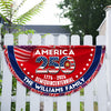 Custom Family Name America 250 1776–2026 Semiquincentennial Non-Pleated Fan Flag CH07 910450