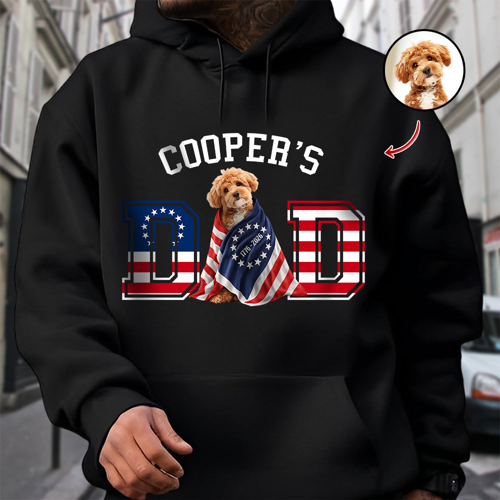 Custom Photo Dog Cat Dad With America 250 Shirt HO82 901266