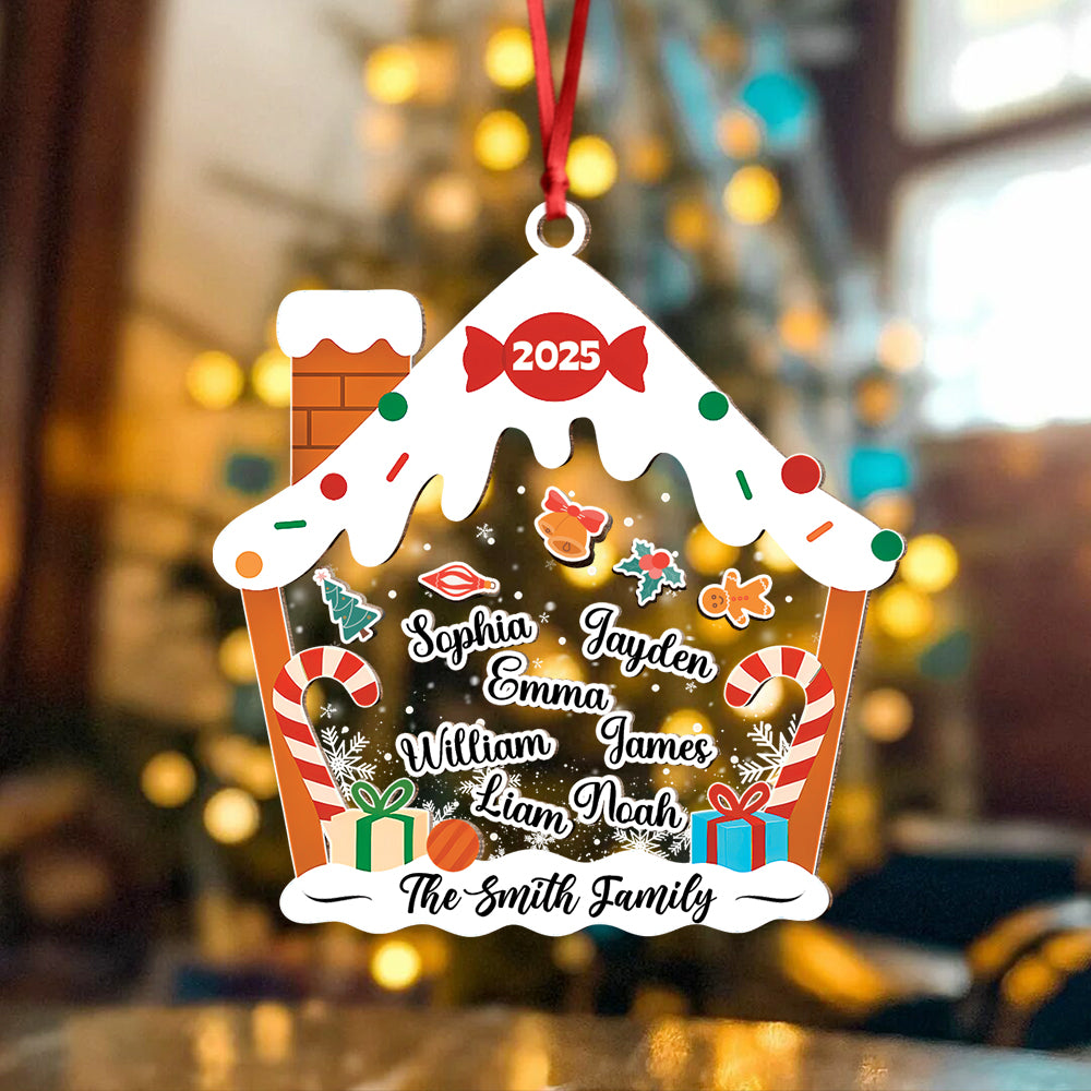 Custom House With Names Personalized Shaker Ornament Christmas Gift For Family CH07 896918