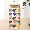 Custom Photo Name Area Paws Glass Can With Lid Gift For Pet Lovers HO82 900570