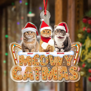 Custom Photo Meowy Catmas Acrylic Ornament HO82 900702