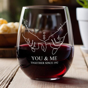 Personalized You & Me Wine Glass Couple Anniversary Valentine Day Gift HA75 920096