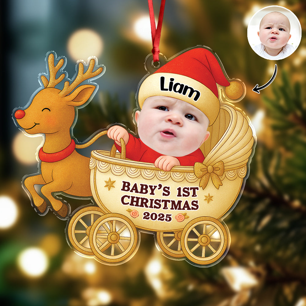 Custom First Christmas Photo - Personalized Acrylic Ornament Christmas Gift For Family CH07 899092