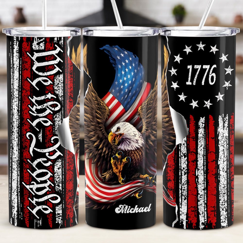 Personalized We The People American 250 Eagle Flag Skinny Tumbler LM32 899097
