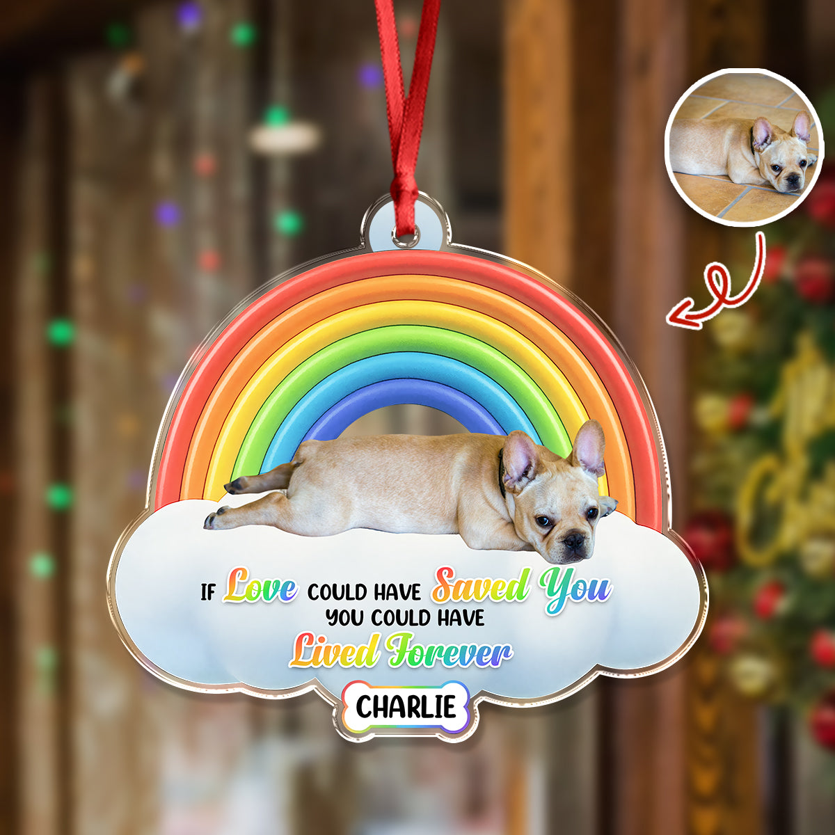 Custom Dog Lost Photo Acrylic Ornament Memorial Gift For Dog Dad Dog Mom CH07 896872