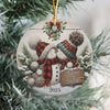 Personalized Kissing Snowman Couple Ceramic Ornament HA75 897220