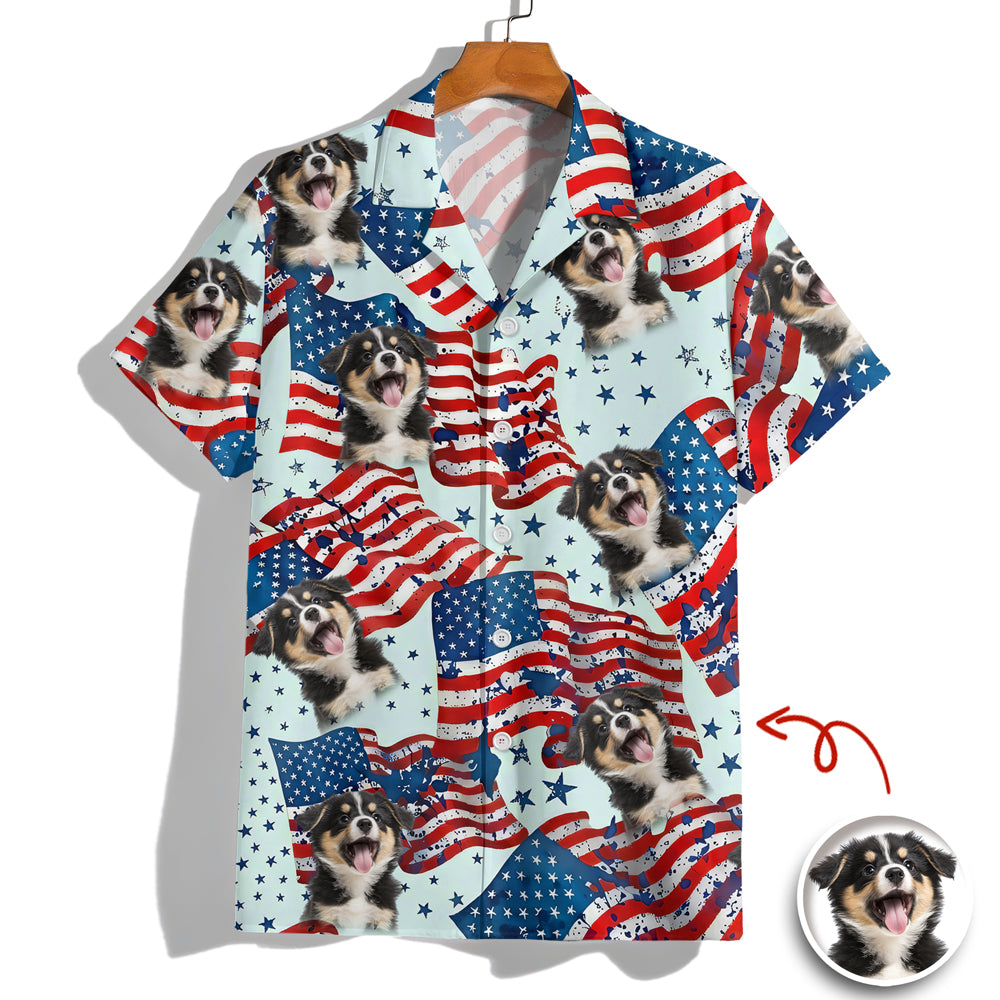 Custom Dog, Cat Photo American Eagle Flag Independence Hawaii Shirt LM32 897919