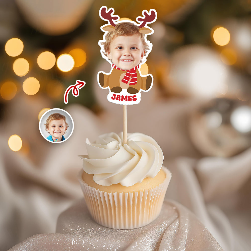 Custom Photo Baby Santa Claus Christmas Cupcake Toppers Xmas Decor HA75 897262