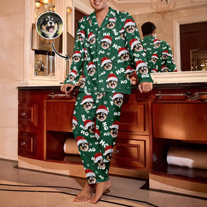 Custom Puppy Photo Ho Ho Ho Chritsmas Pajamas Gift For Pet Lovers CH07 899724