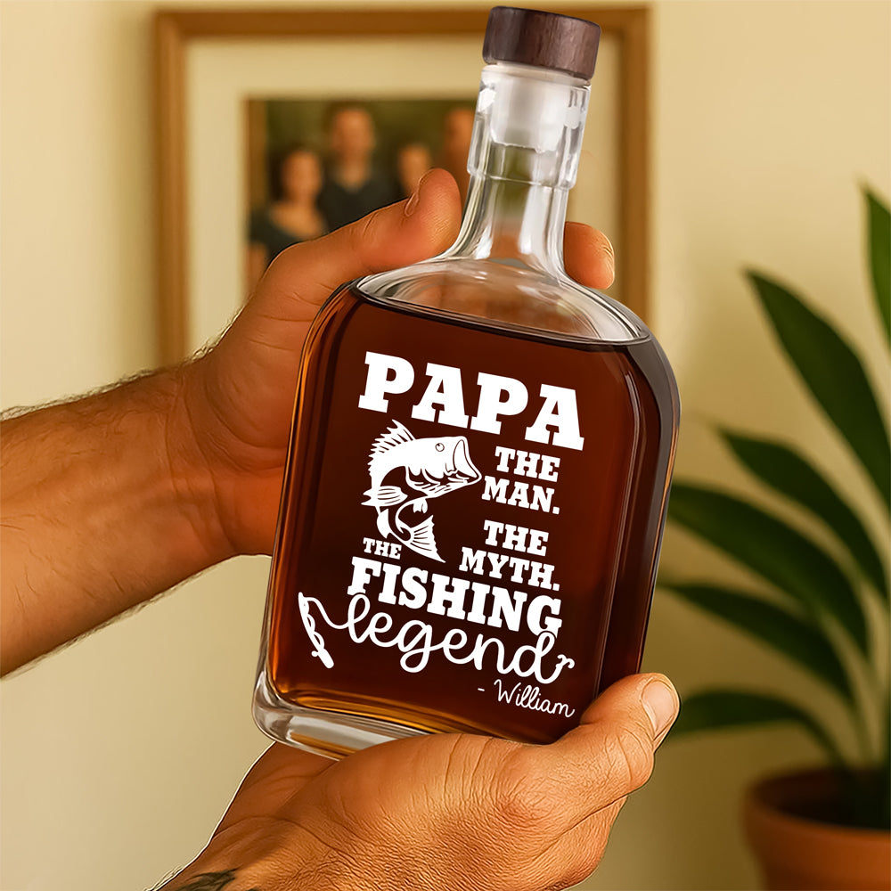 Custom Name The Man The Myth The Fishing Legend Personalized Whiskey Bottle HA75 898156