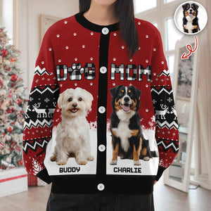 Custom Dog Photo Christmas Pattern Cardigan Christmas Gift HA75 898174