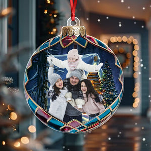 Custom Photo Good Cheer Is Found With Family Christmas Acrylic Ornament TH10 892017