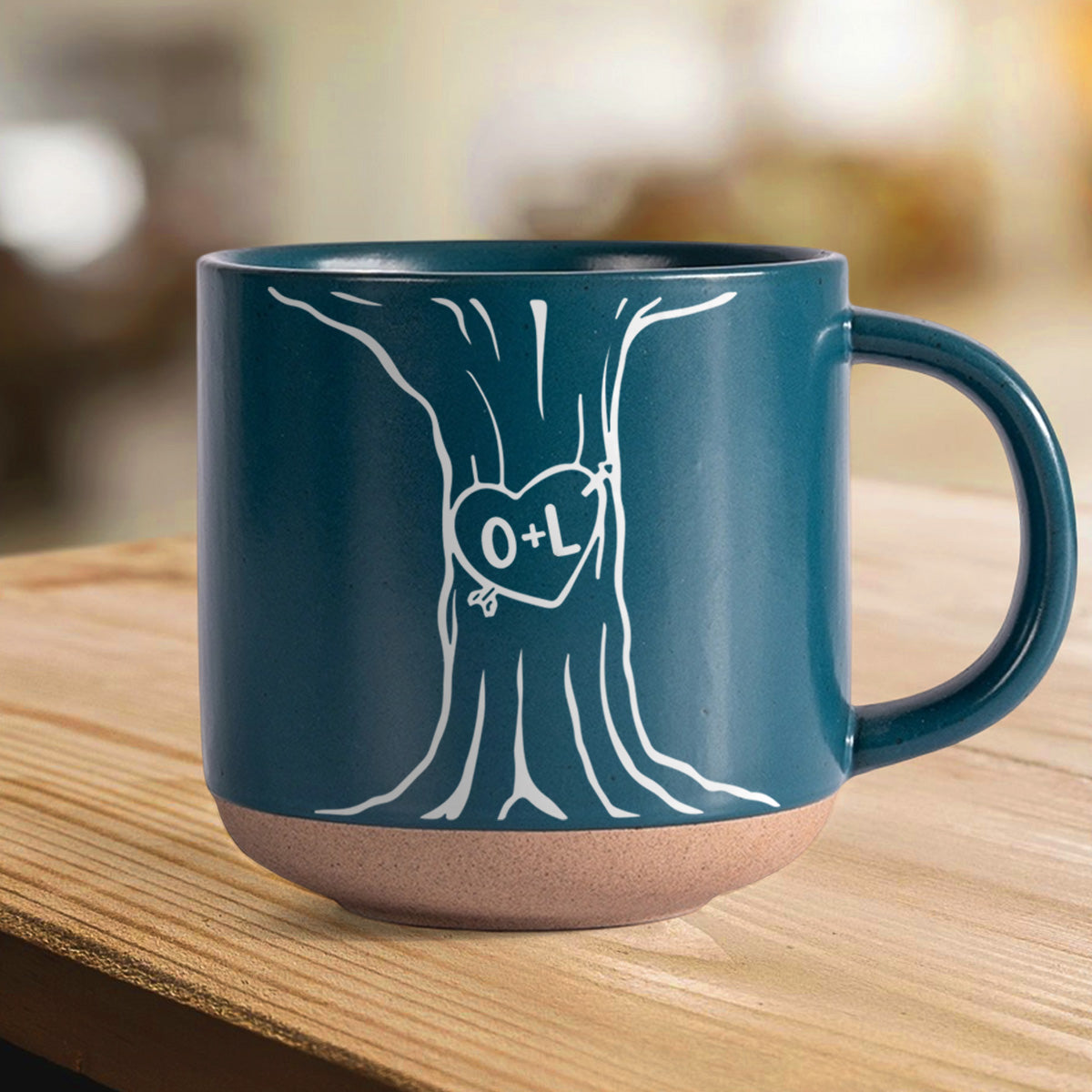 Custom Name A Heart Tree Pottery Mug For Couple TH10 898081
