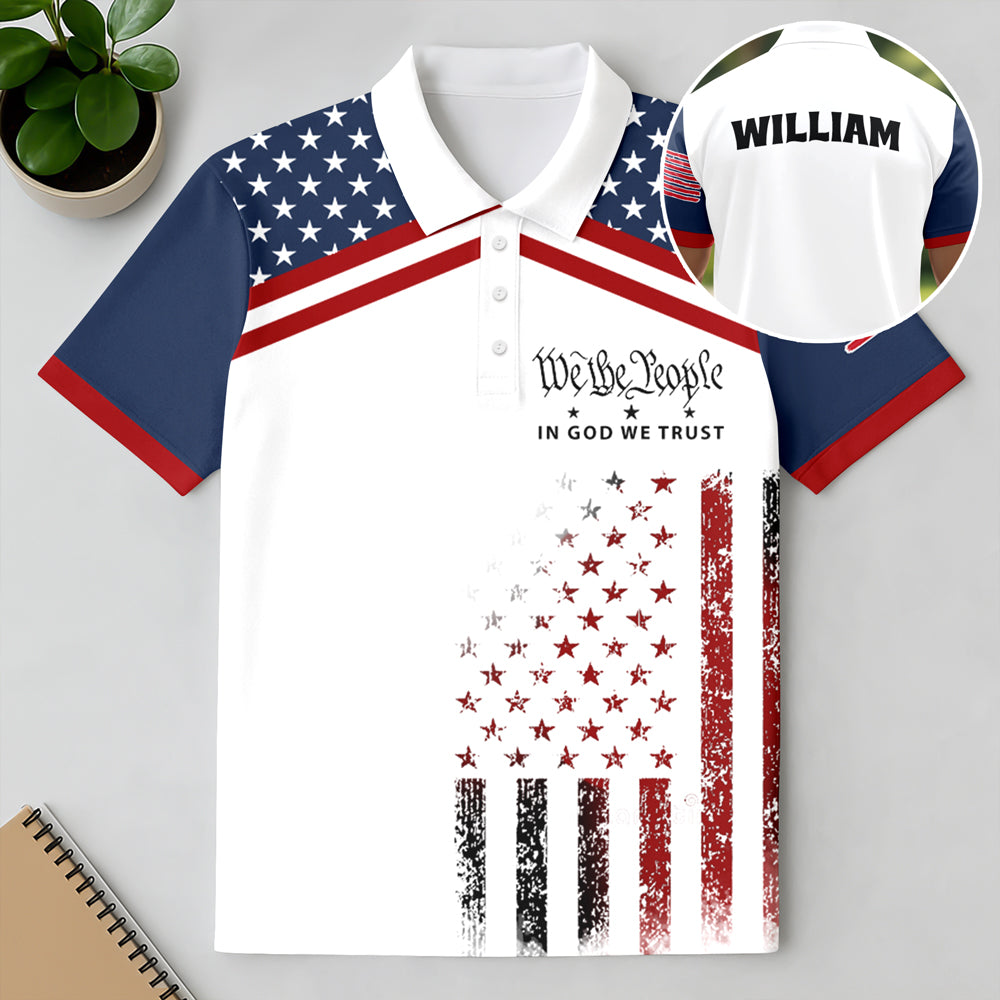 Custom Name We The People - In God We Trust Patriotic Polo Shirt CH07 910422