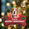 Custom Photo Dog Merry Woofmas Acrylic Ornament HA75 897560