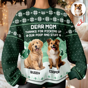 Thank For Picking Up My Poop And Stuff Custom Dog Photo Ugly Sweater CH07 896596